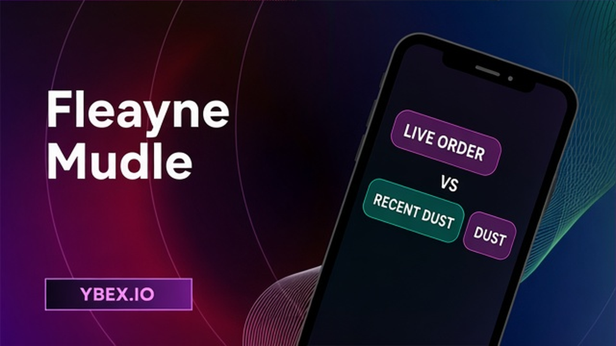 YBEX comparison UI: live order deposit address versus a lookalike Recent dust row