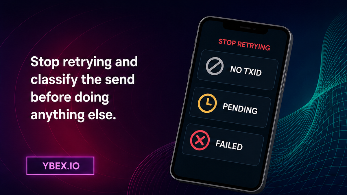 Three-state checklist for classifying a USDT TRC-20 send before retrying