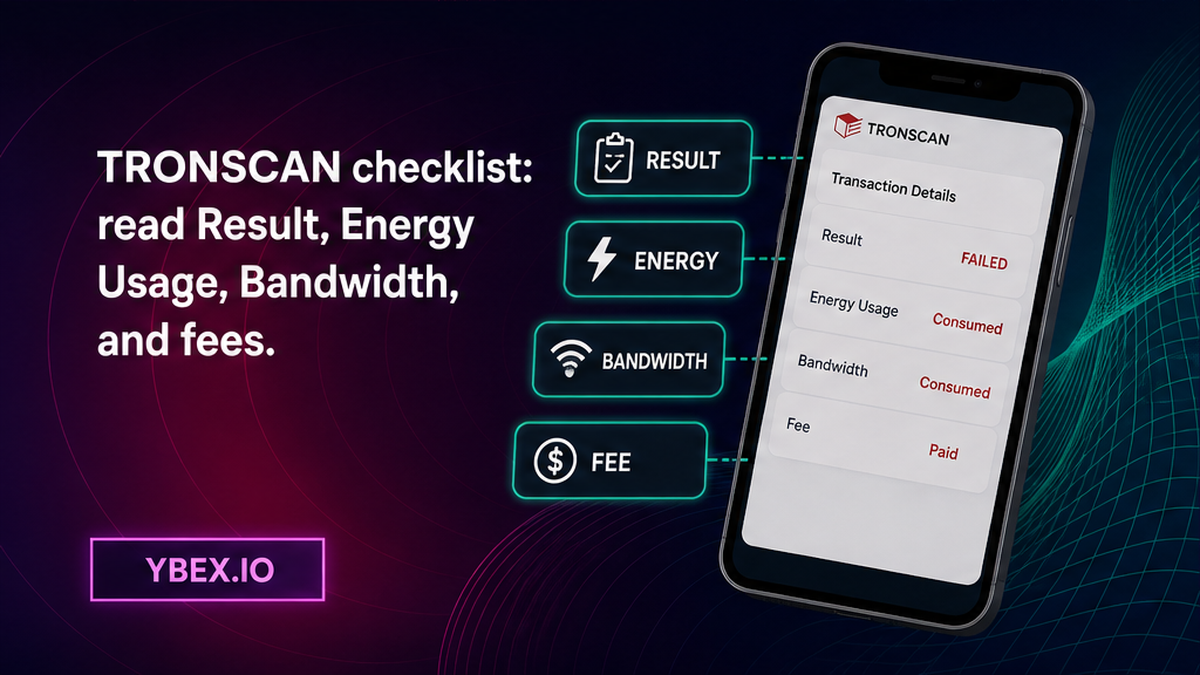 TRONSCAN receipt fields for Result, Energy, Bandwidth, and fee