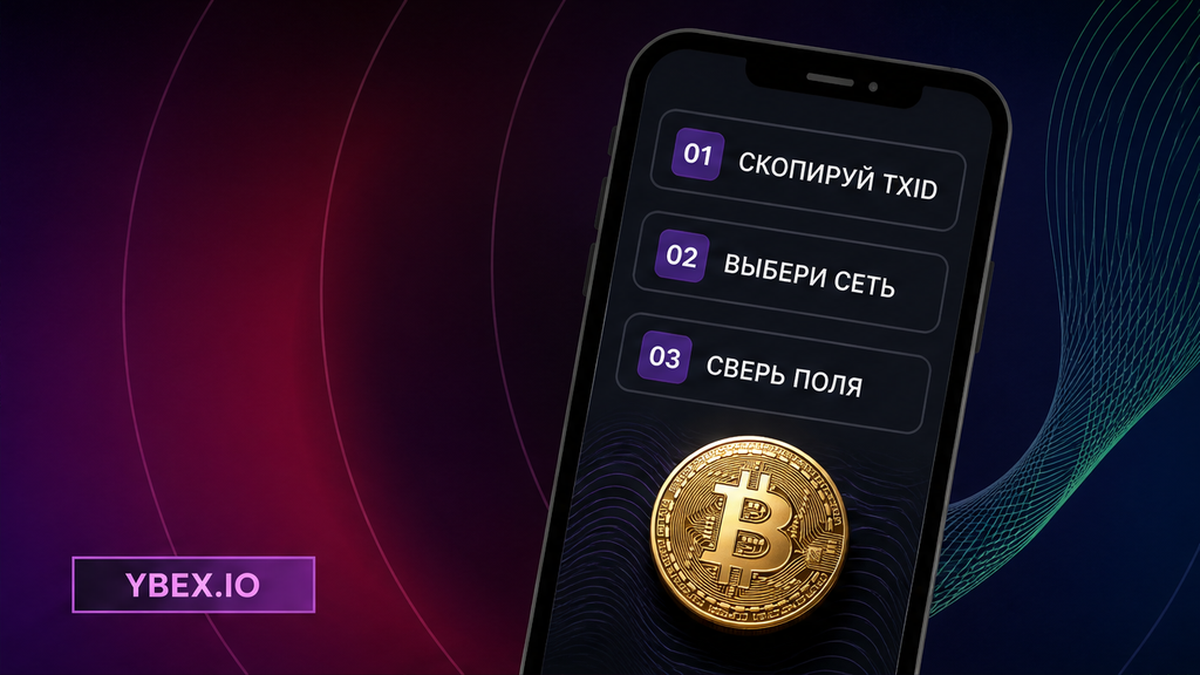 Три шага проверки TxID: скопировать хеш, выбрать сеть и сверить поля