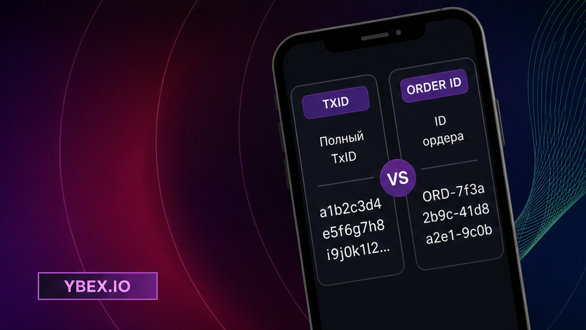 Сравнение сетевого TxID и внутреннего номера заявки Order ID