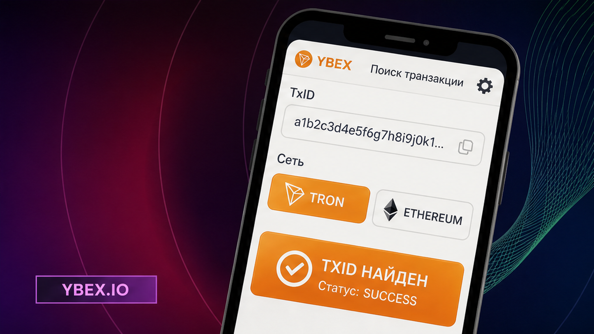 Выбор сети TRON или Ethereum для поиска TxID в обозревателе