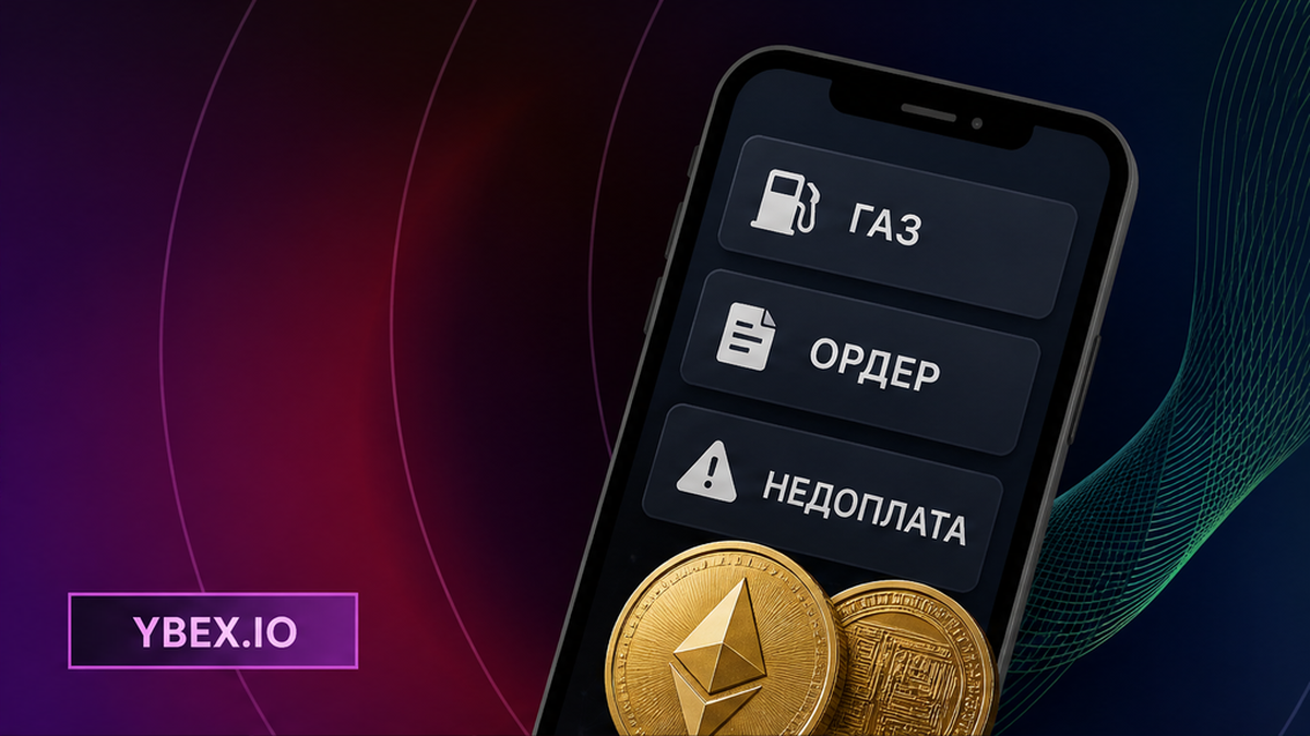 Сравнение трёх сцен: ошибка газа в кошельке, живая заявка и недоплата