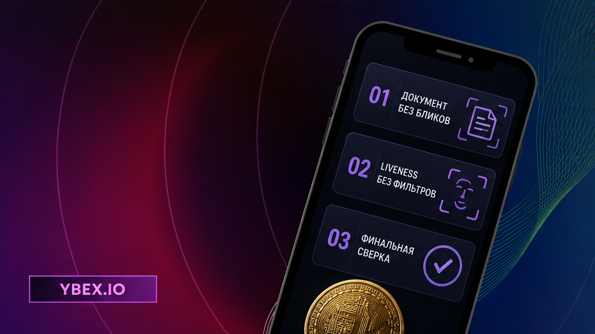 Схема подготовки документа, liveness и финальной сверки для KYC