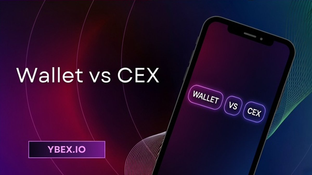 YBEX inline: Wallet vs CEX comparison, boxed YBEX.IO