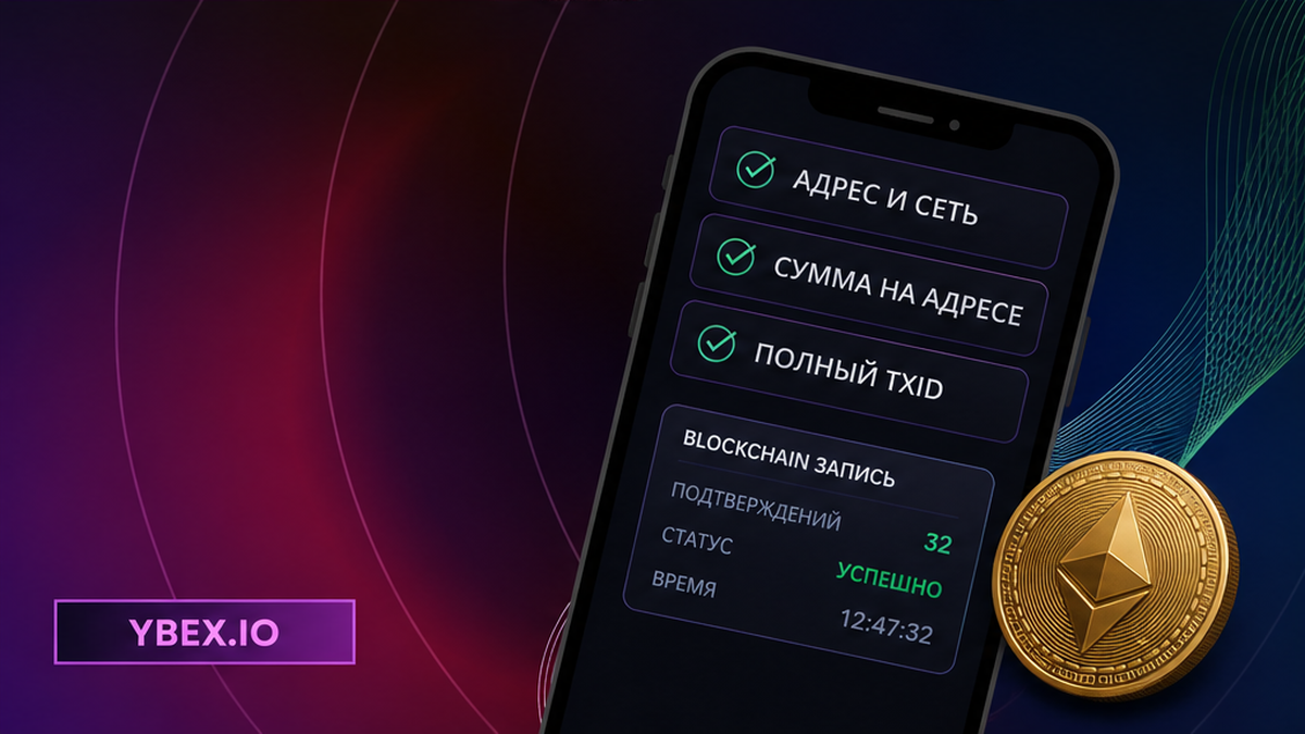 Чеклист проверки адреса, сети и суммы перевода по TxID