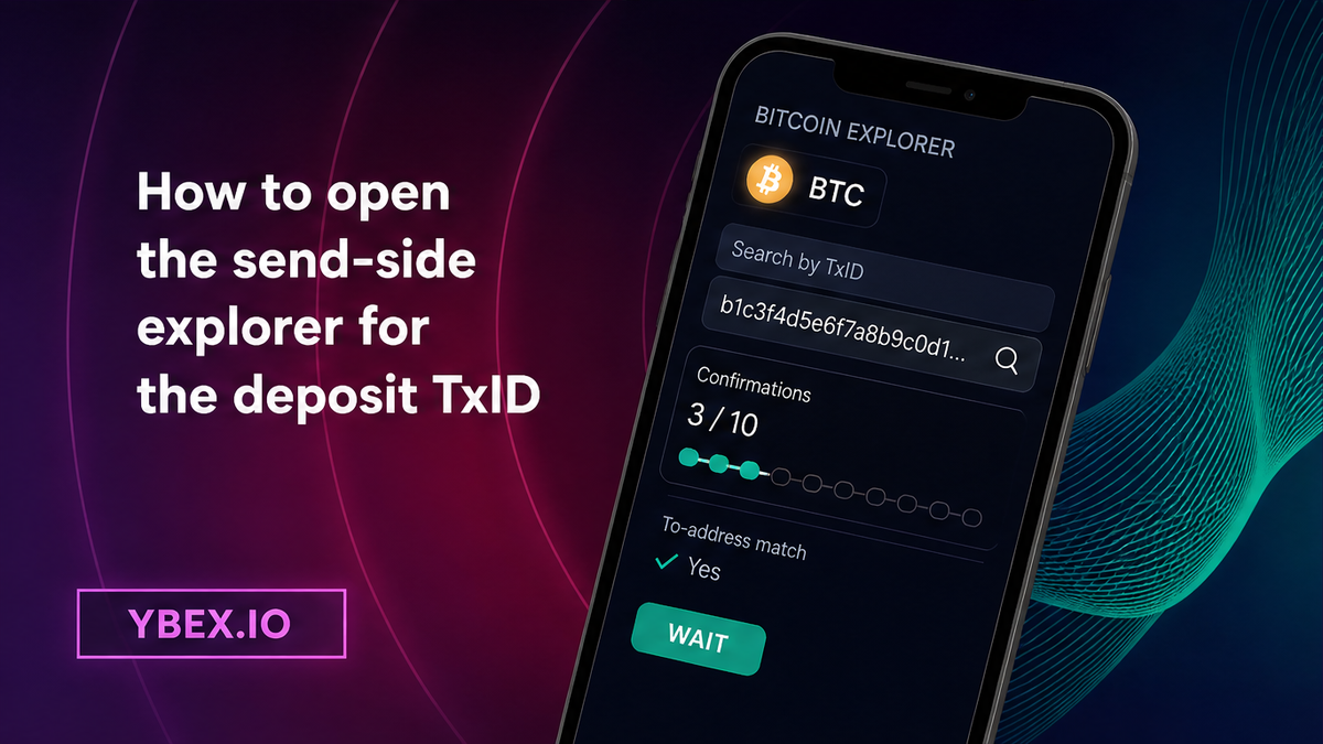 Bitcoin send-side explorer on a phone showing deposit TxID confirmations 3 of 10